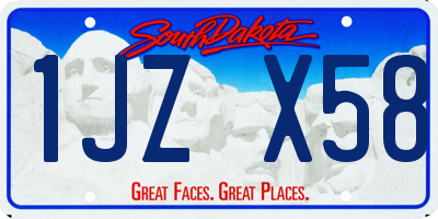 SD license plate 1JZX58