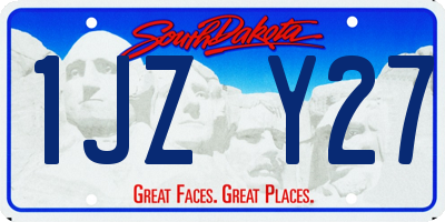 SD license plate 1JZY27