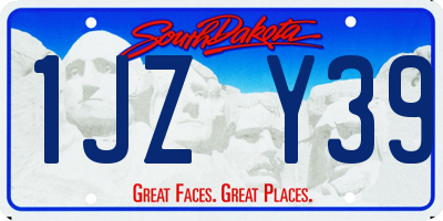 SD license plate 1JZY39