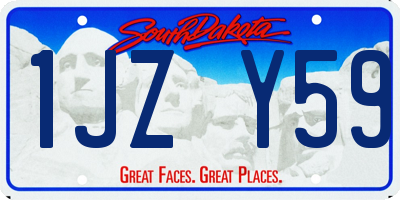 SD license plate 1JZY59