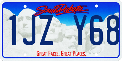 SD license plate 1JZY68