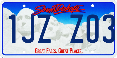 SD license plate 1JZZ03
