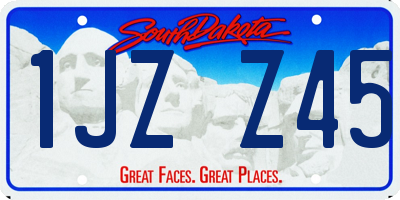 SD license plate 1JZZ45