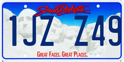 SD license plate 1JZZ49