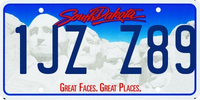 SD license plate 1JZZ89
