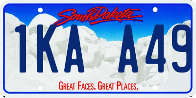 SD license plate 1KAA49