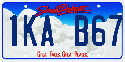 SD license plate 1KAB67