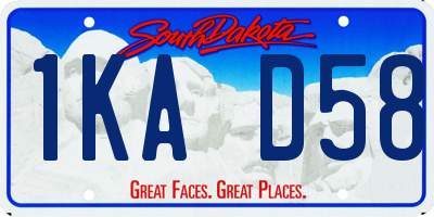 SD license plate 1KAD58