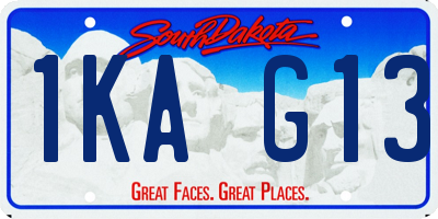 SD license plate 1KAG13