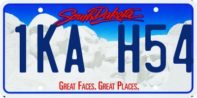 SD license plate 1KAH54