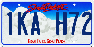 SD license plate 1KAH72