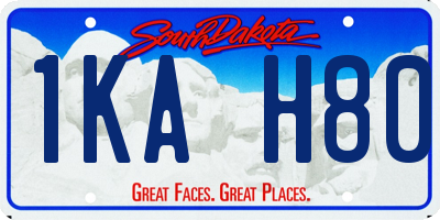 SD license plate 1KAH80