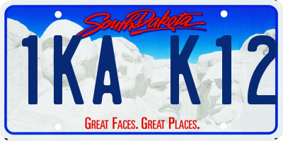 SD license plate 1KAK12