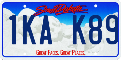 SD license plate 1KAK89