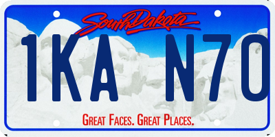 SD license plate 1KAN70