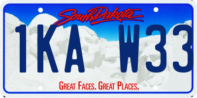 SD license plate 1KAW33