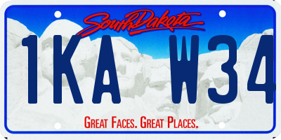 SD license plate 1KAW34