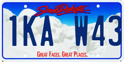 SD license plate 1KAW43