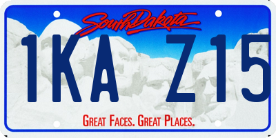SD license plate 1KAZ15