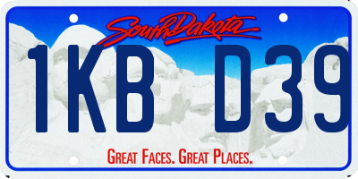 SD license plate 1KBD39