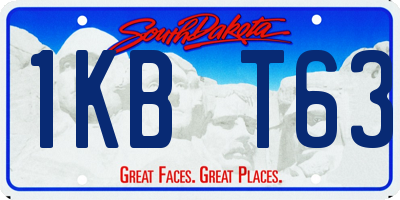SD license plate 1KBT63