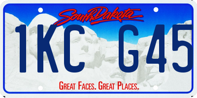 SD license plate 1KCG45