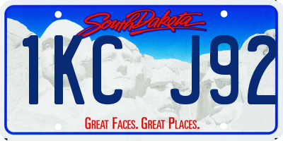 SD license plate 1KCJ92