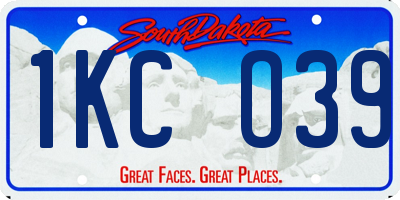 SD license plate 1KCO39