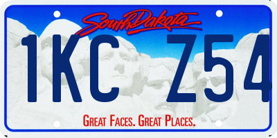 SD license plate 1KCZ54