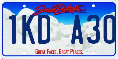 SD license plate 1KDA30