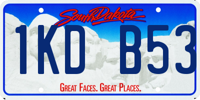 SD license plate 1KDB53