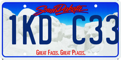 SD license plate 1KDC33