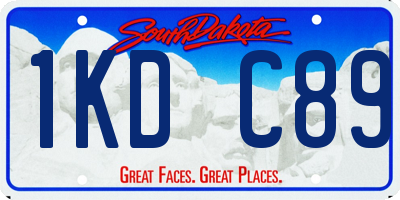 SD license plate 1KDC89