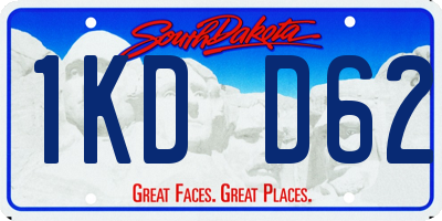 SD license plate 1KDD62