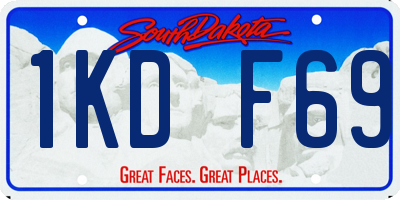 SD license plate 1KDF69