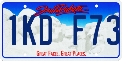 SD license plate 1KDF73