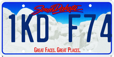SD license plate 1KDF74