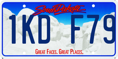 SD license plate 1KDF79