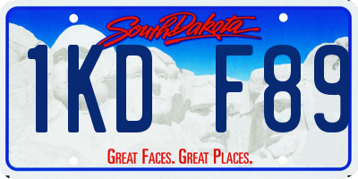 SD license plate 1KDF89