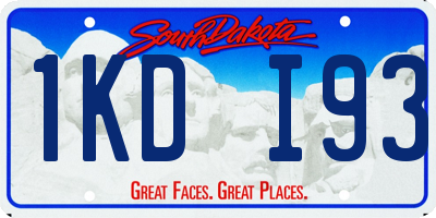 SD license plate 1KDI93