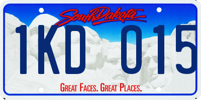 SD license plate 1KDO15