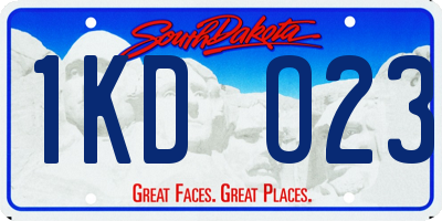 SD license plate 1KDO23