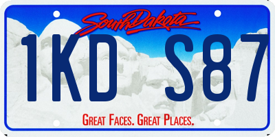 SD license plate 1KDS87
