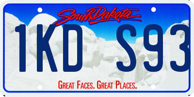 SD license plate 1KDS93