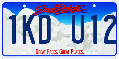SD license plate 1KDU12