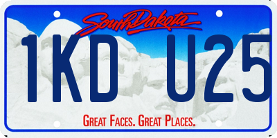 SD license plate 1KDU25