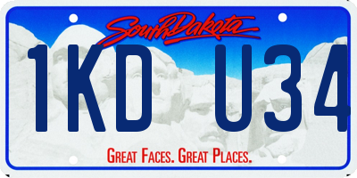 SD license plate 1KDU34