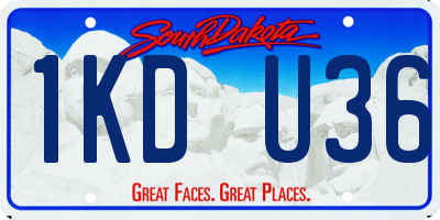 SD license plate 1KDU36