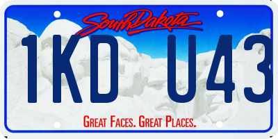 SD license plate 1KDU43
