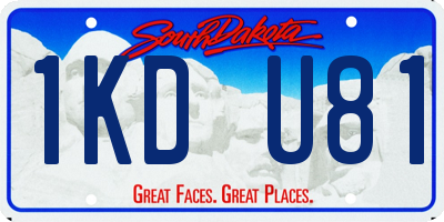 SD license plate 1KDU81